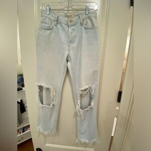 Free people low rise cropped light wash jeans